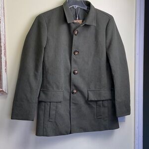 Manly Men's Olive Green Pea Coat
